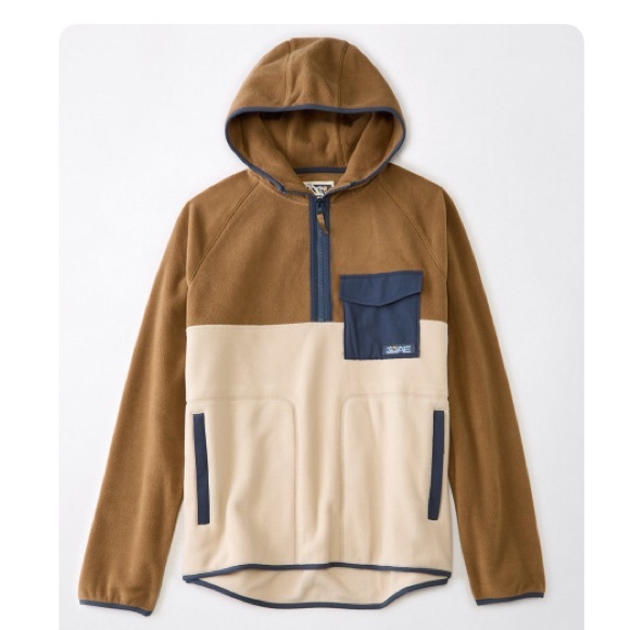 AE 24/7 Colourblock 1/4 Zip Hoodie - Picture 1 of 1